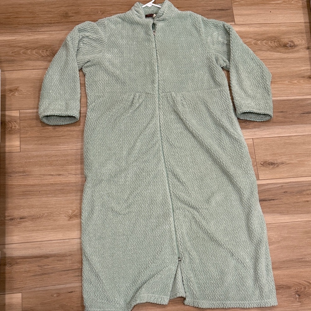 Vintage Stan Herman Chenille Cozy Green Women's Robe